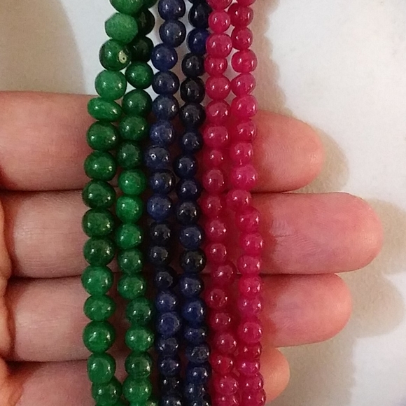 Necklace with jade lapis and rubi - Picture 3 of 4